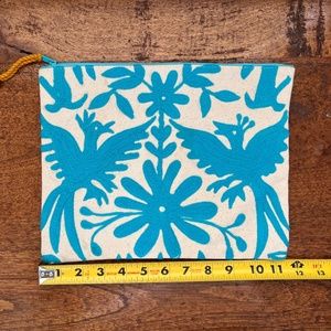 Two's Company Blue & White Stitched Clutch